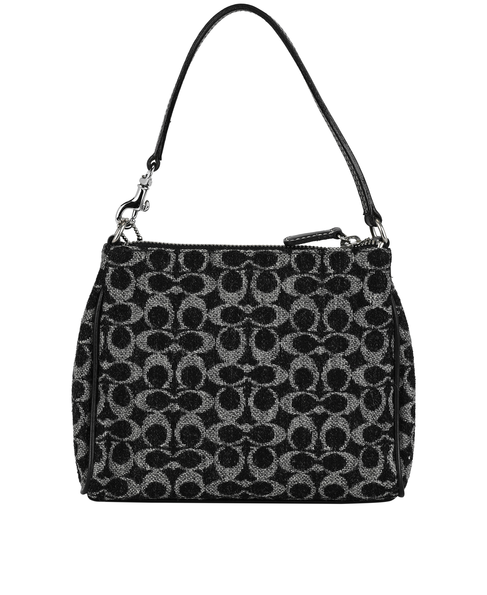 Signature Mini Bag, &pound;95, Handbags, Black, Wool, Back view